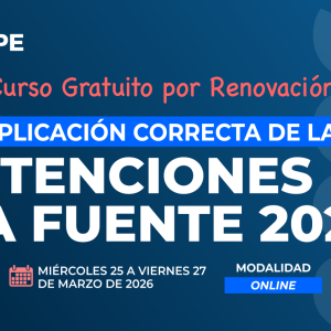 RENOVACIÓN ON LINE: Aplicación Retenciones en la Fuente - 25 al 27 marzo 2026