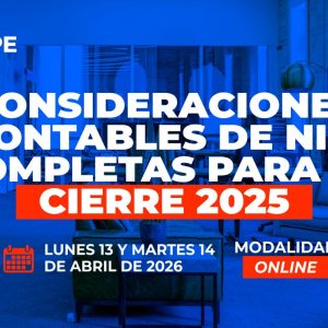 RENOVACIÓN ON LINE: Consideraciones Contables de NIIF Completas - 13 y 14 abril 2026